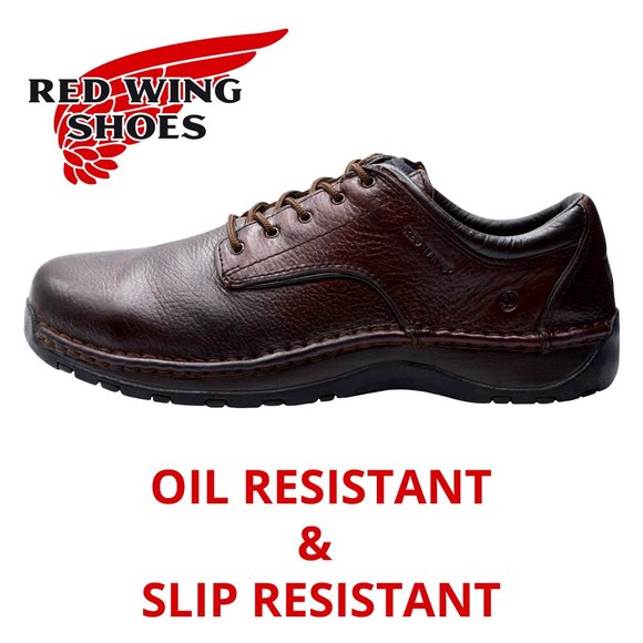 Red Wing Steel Toe Safety Shoe - Slip & Oil Resistant - NEW Gorilla Laces! - Picture 1 of 16